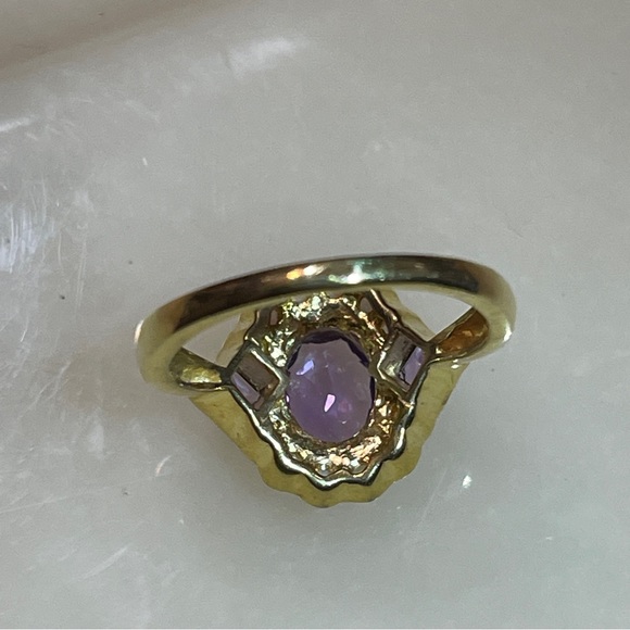 🎁A STUNNER of a Ring! Amethyst & Opal 925 Silver/GP! - Picture 9 of 16